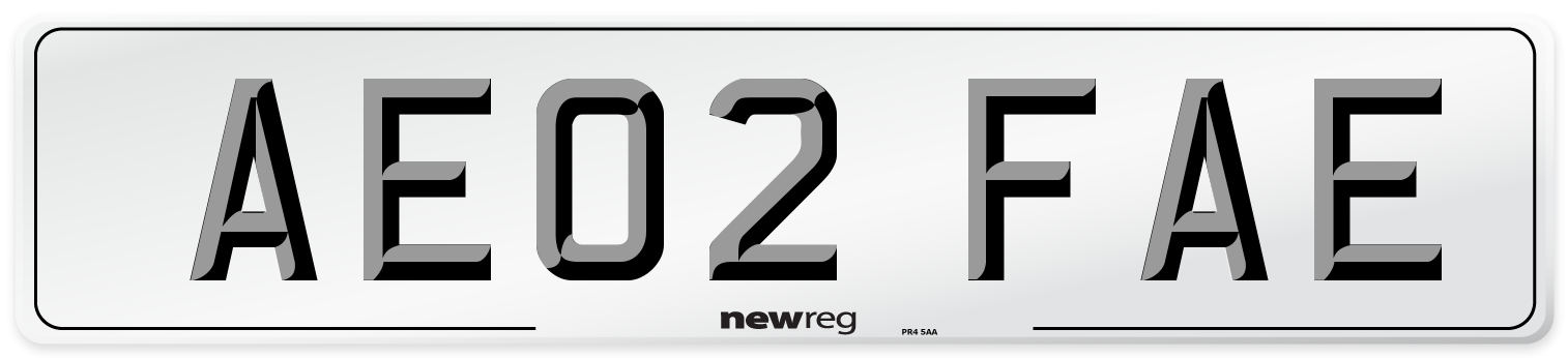 AE02 FAE Number Plate from New Reg